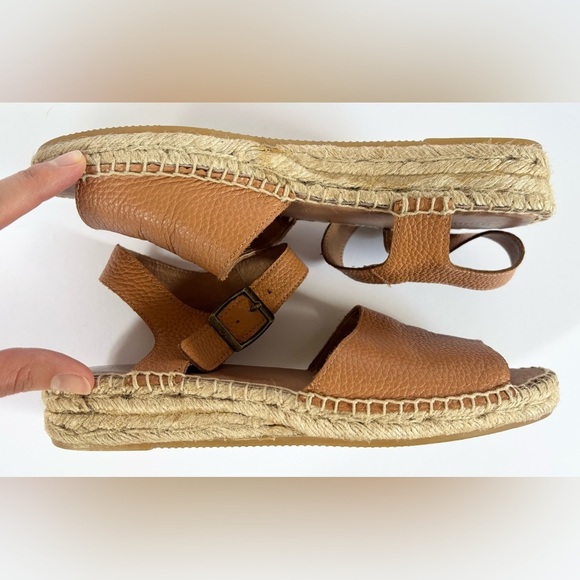 Soludos Eden Tan Leather Espadrille Sandals in Camel - Picture 9 of 13